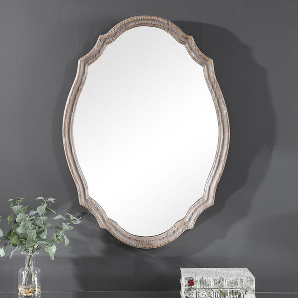 Wellington Brown Oval Wall Mirror, image 3