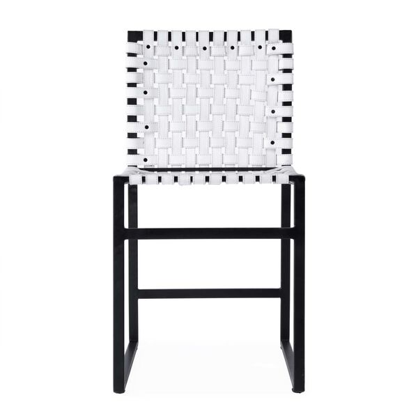 Urban Woven White Leather Side Chair, image 3