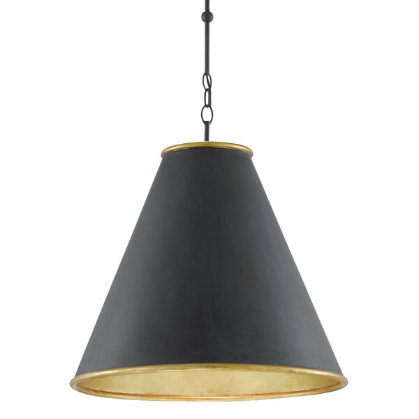 Pierrepont Antique Black and Gold One-Light 22-Inch Pendant, image 1