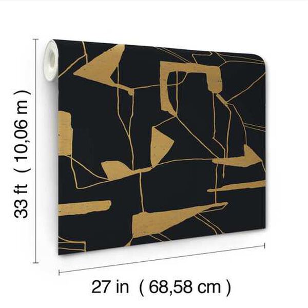 Abstract Geo Black and Gold Wallpaper, image 5