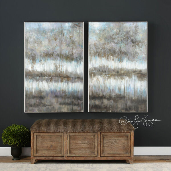 Gray Reflections Landscape Art, Set of Two, image 1