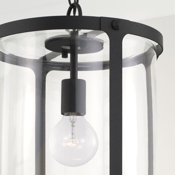 Brennen Black Iron One-Light Pendant with Clear Glass, image 3