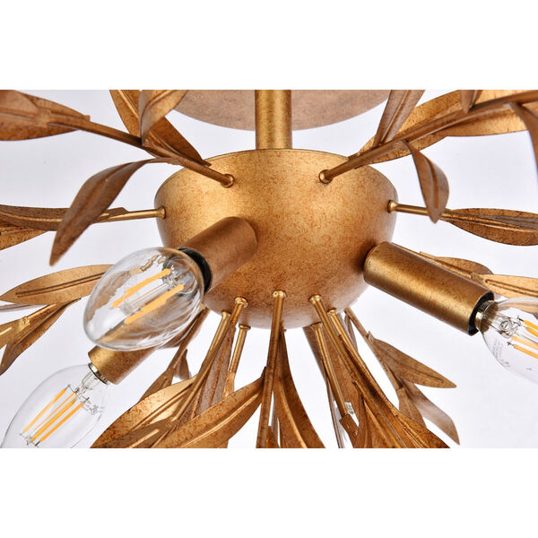 Priscilla Gold Leaf Four-Light Semi Flush Mount, image 5