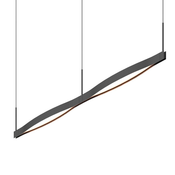 Ola Satin Black 55-Inch Double Linear LED Pendant, image 1