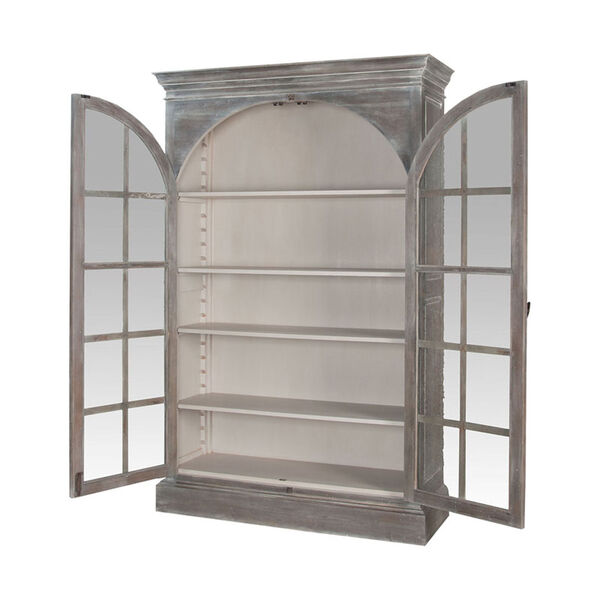 Manor Waterfront Grey Stain Arched Door Display Cabinet, image 2