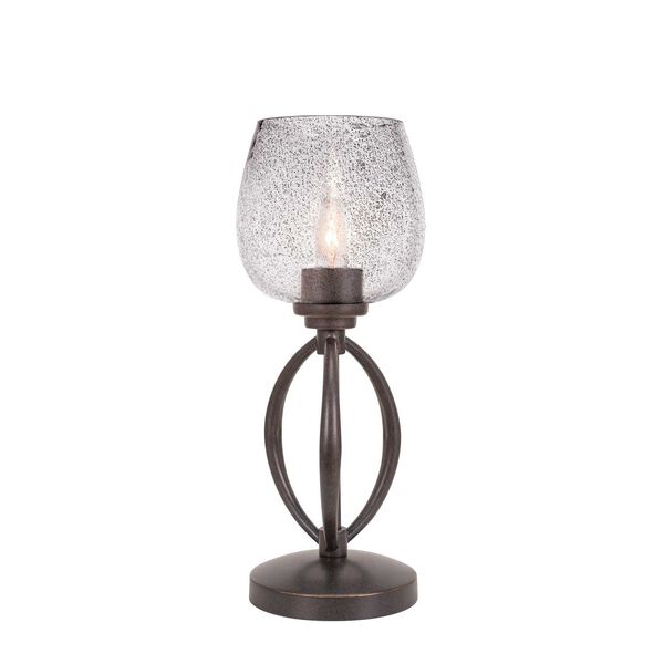 Marquise Dark Granite One-Light Table Lamp with Smoke Bubble Glass, image 1