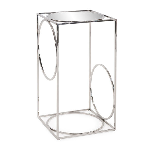 Polished Stainless Steel Circa Pedestal Table, image 1