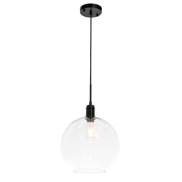 Emett Black 13-Inch One-Light Pendant with Clear Glass, image 6