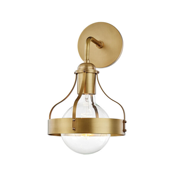 Violet Aged Brass One-Light Wall Sconce, image 1