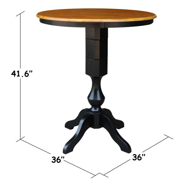 Black and Cherry Round Top Pedestal Table, image 4