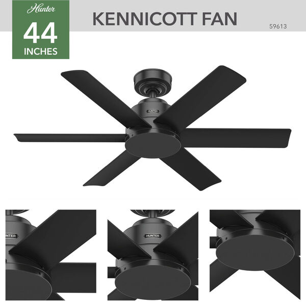 Kennicott Matte Black 44-Inch Outdoor Ceiling Fan, image 5