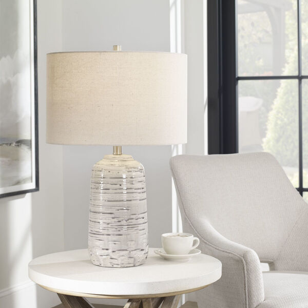 Cyclone Ivory and Brushed Nickel One-Light Table Lamp, image 2