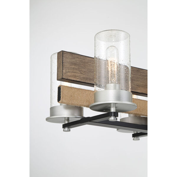 Silver Creek Stone Grey Coal and Brushed Nickel Eight-Light Island Chandelier, image 5