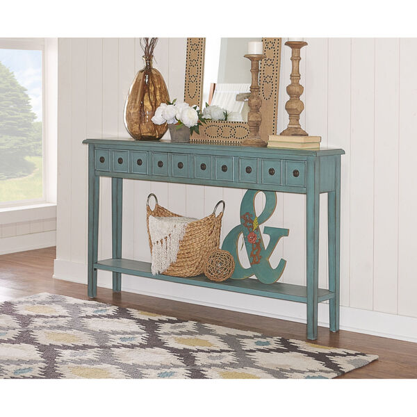 Aubrey Teal Long Console, image 2