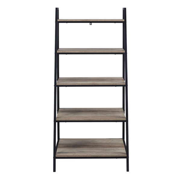 Arlo Grey Wash Five Shelf Ladder Bookshelf, image 1