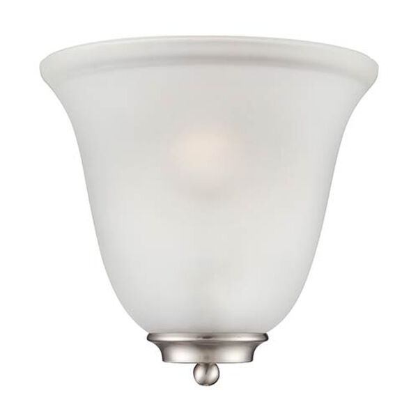 Empire Brushed Nickel One-Light Wall Sconce with Frosted Glass, image 1