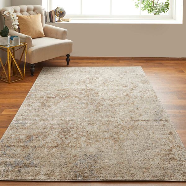 Camellia Casual Abstract Tan Ivory Rectangular 4 Ft. 3 In. x 6 Ft. 3 In. Area Rug, image 3