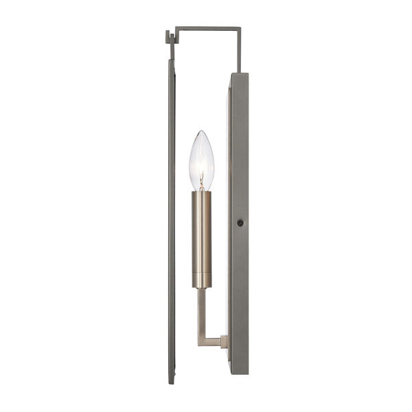 Gianni Dark Gray and Satin Nickel One-Light Wall Sconce, image 4