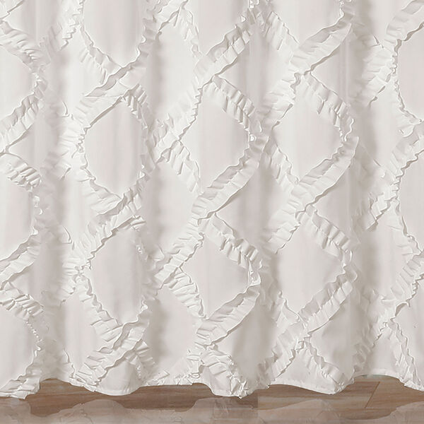 Ruffle Diamond White 72 In. Shower Curtain, image 4