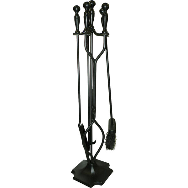 Black and Grey Fireplace Toolset, 5 Piece, image 1