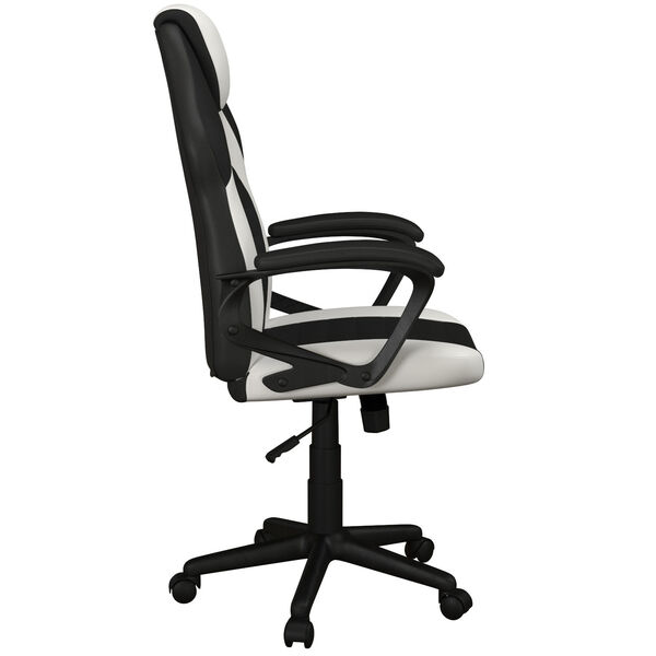 Oren White High Back Gaming Task Chair with Vegan Leather, image 4