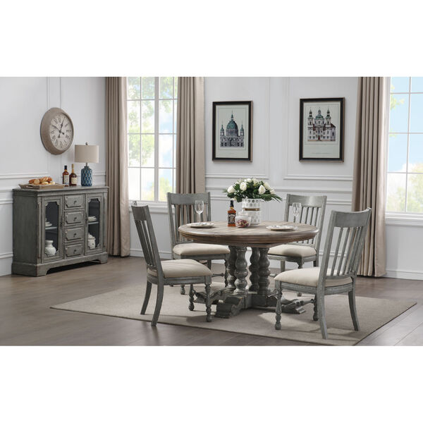 Weston Blue Gray and Cream Upholstered Dining Chair, Set of 2, image 5