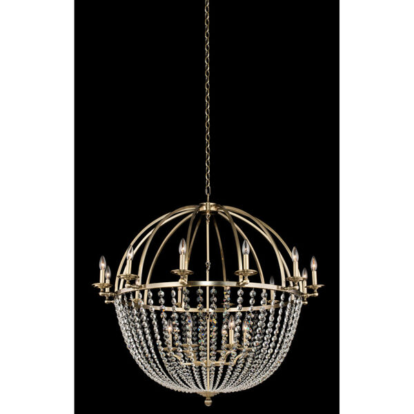 Pendolo Brushed Champagne Gold 18-Light Chandelier with Firenze Crystal, image 2