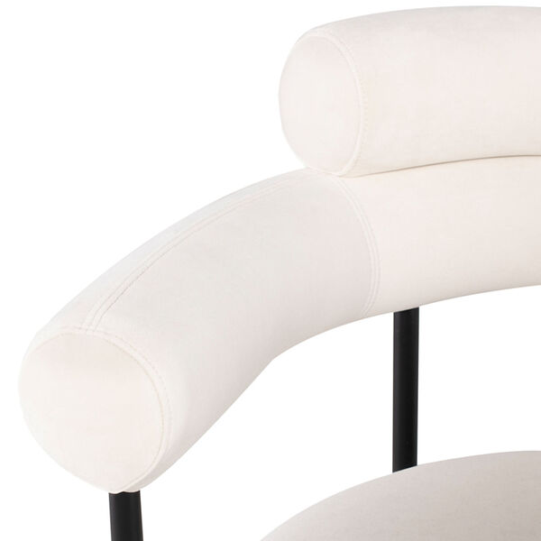 Portia Oyster and Matte Black Dining Chair, image 4