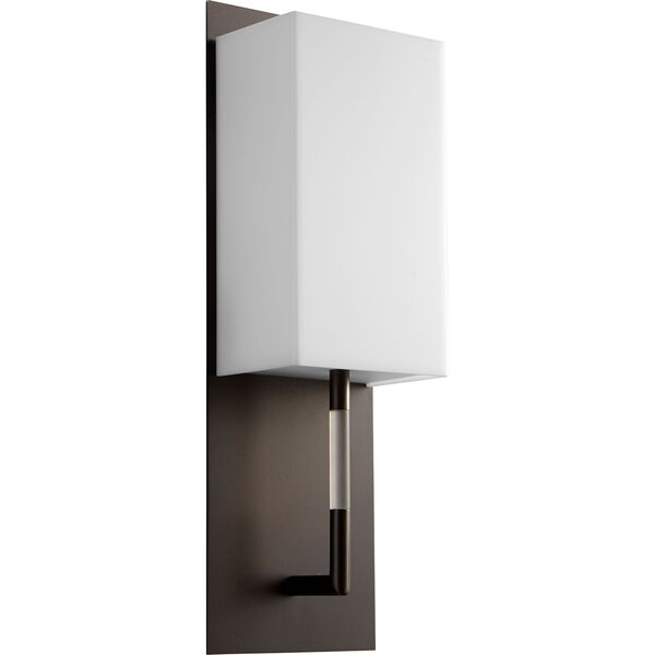 Epoch Oiled Bronze One-Light LED Wall Sconce with Matte White Shade, image 1