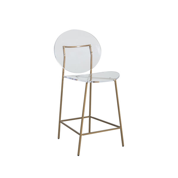 Sandy Clear Acrylic And Antique Gold Counter Stool, image 1
