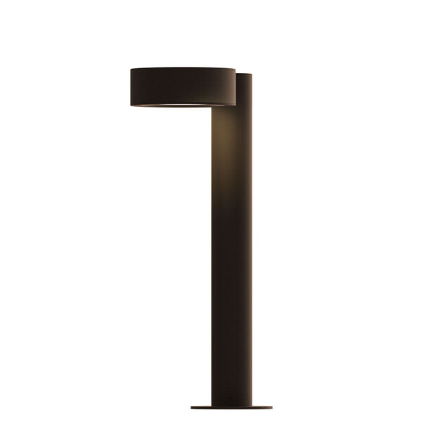 Inside-Out REALS Textured Bronze 16-Inch LED Bollard with Plate Lens and Plate Cap with Frosted White Lens, image 1