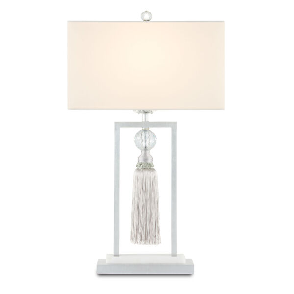 Vitale Silver and White One-Light Table Lamp, image 1