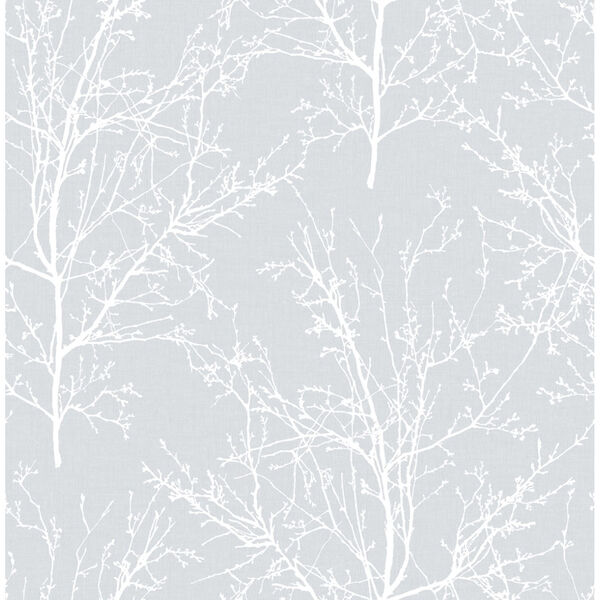 NextWall Gray Tree Branches Peel and Stick Wallpaper, image 2