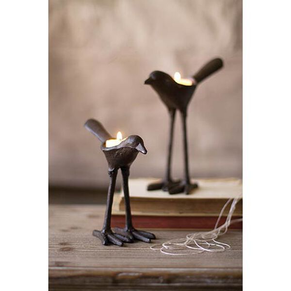 Cast Iron Bird Tea Light Holders, Set of 2, image 3