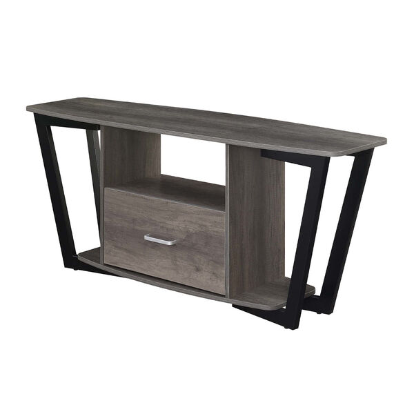 Graystone Charcoal Gray and Black One Drawer TV Stand with Shelves, image 1