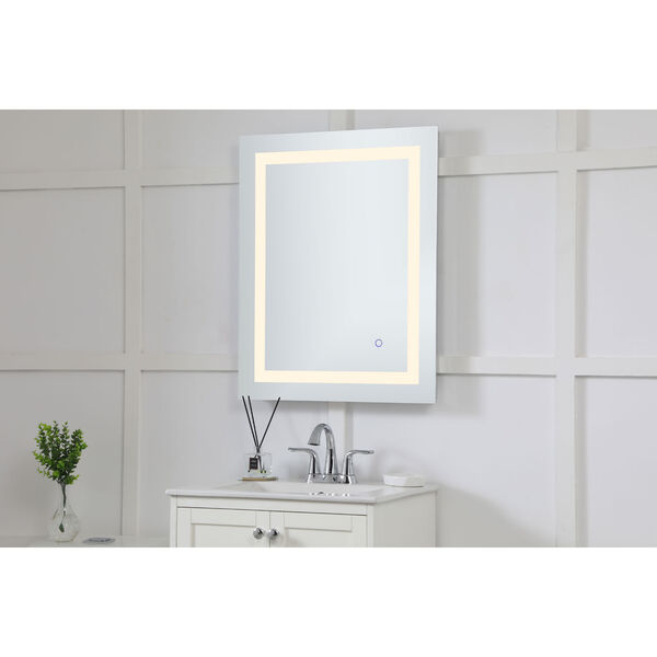 Helios Silver 30 x 24 Inch Aluminum Touchscreen LED Lighted Mirror, image 4