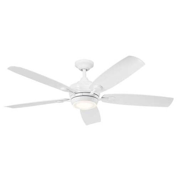 Tranquil White LED 56-Inch Steel Ceiling Fan, image 1