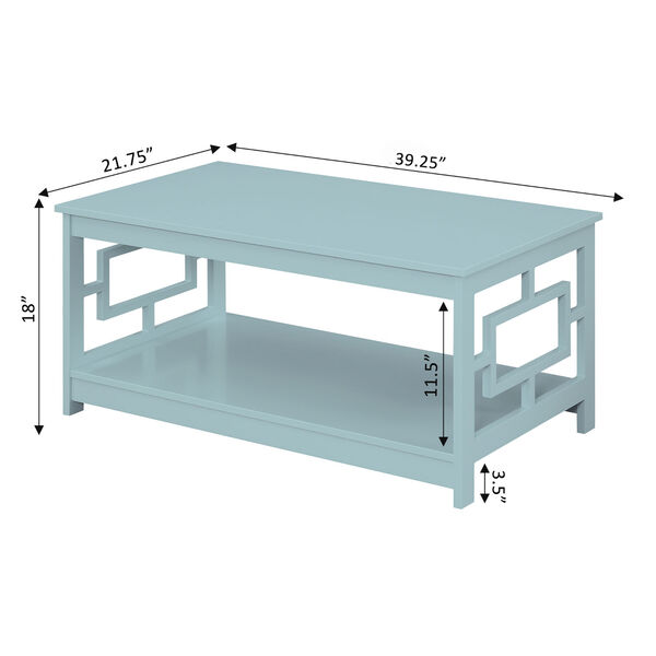 Town Square Sea Foam Coffee Table with Shelf, image 6