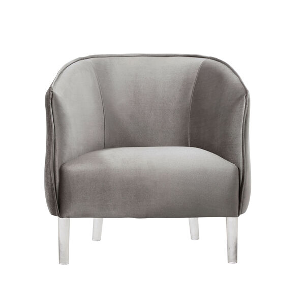 Lila Silver Velvet Chair, image 3