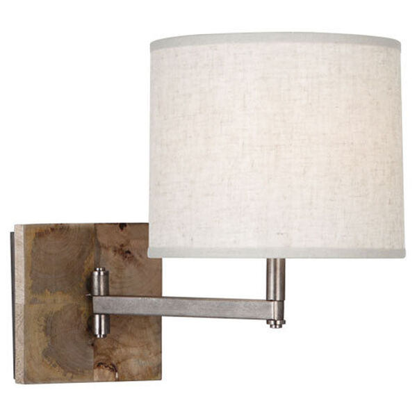 Oliver Natural Mango Wood and Patina Nickel One-Light Sconce, image 1