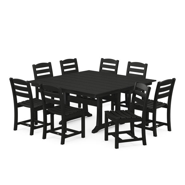 La Casa Cafe Black Trestle Dining Set, 9-Piece, image 1