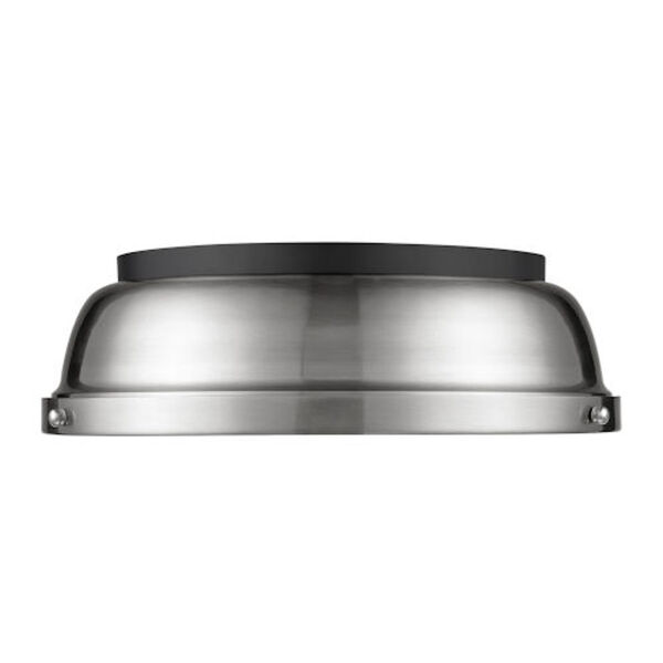 Howe Matte Black Two-Light Flush Mount with Pewter Shade, image 2
