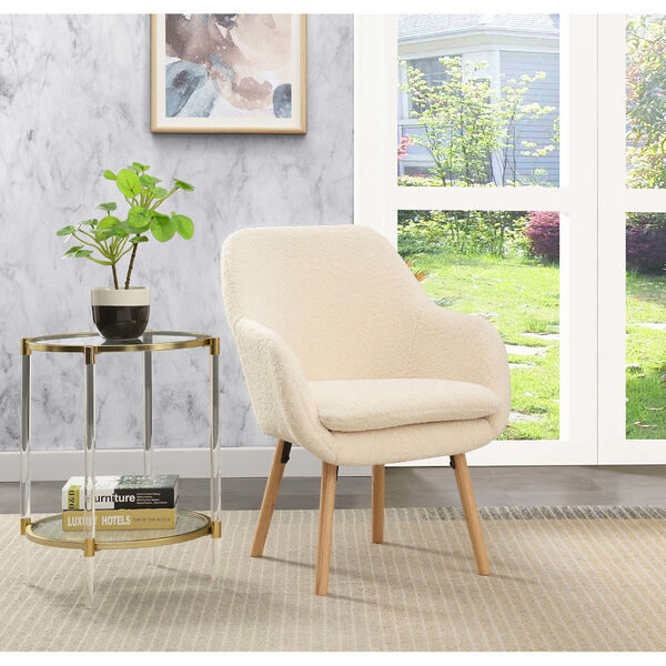 Take a Seat Charlotte Sherpa Creme Accent Chair, image 2