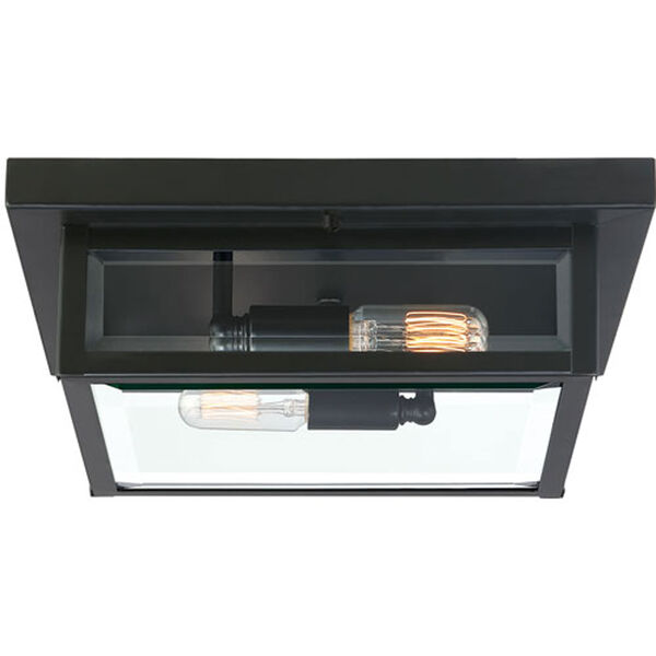 Pax Black Two-Light Outdoor Flush Mount with Beveled Glass, image 4