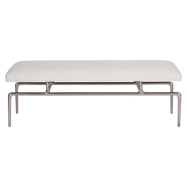 Solaria White and Brass Bench, image 2