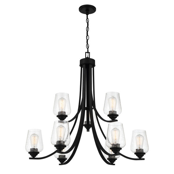 Shyloh Coal Nine-Light Chandelier with Clear Seeded Glass, image 1