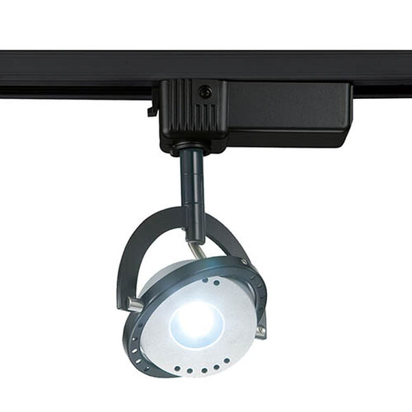 White LED Modular Track Light Head with Black Shade, image 1