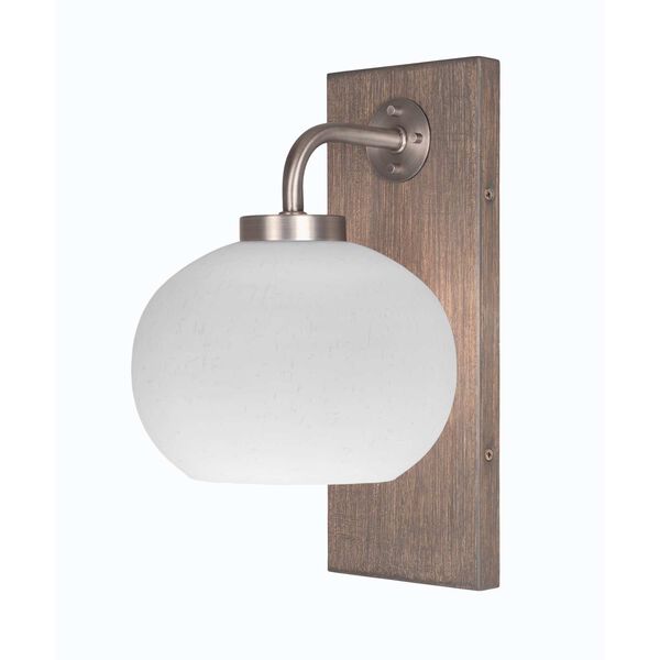 Oxbridge Graphite One-Light Wall Sconce Wit White Musil Glass, image 1