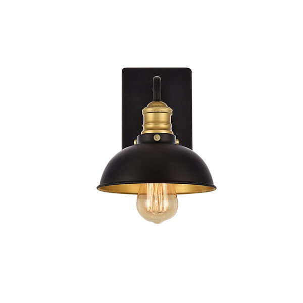 Anders Black and Brass One-Light Wall Sconce, image 1
