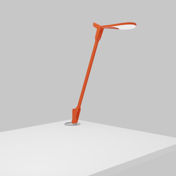 Splitty Matte Orange LED Desk Lamp with Grommet Mount, image 2